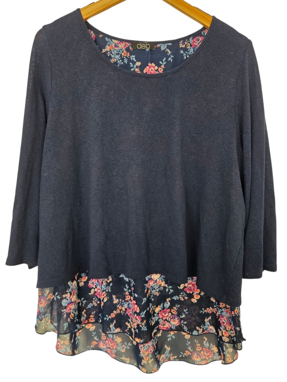 🌸 Deb Layered Floral Hem Tunic Top | Women's XL | Boho Cottagecore Casual